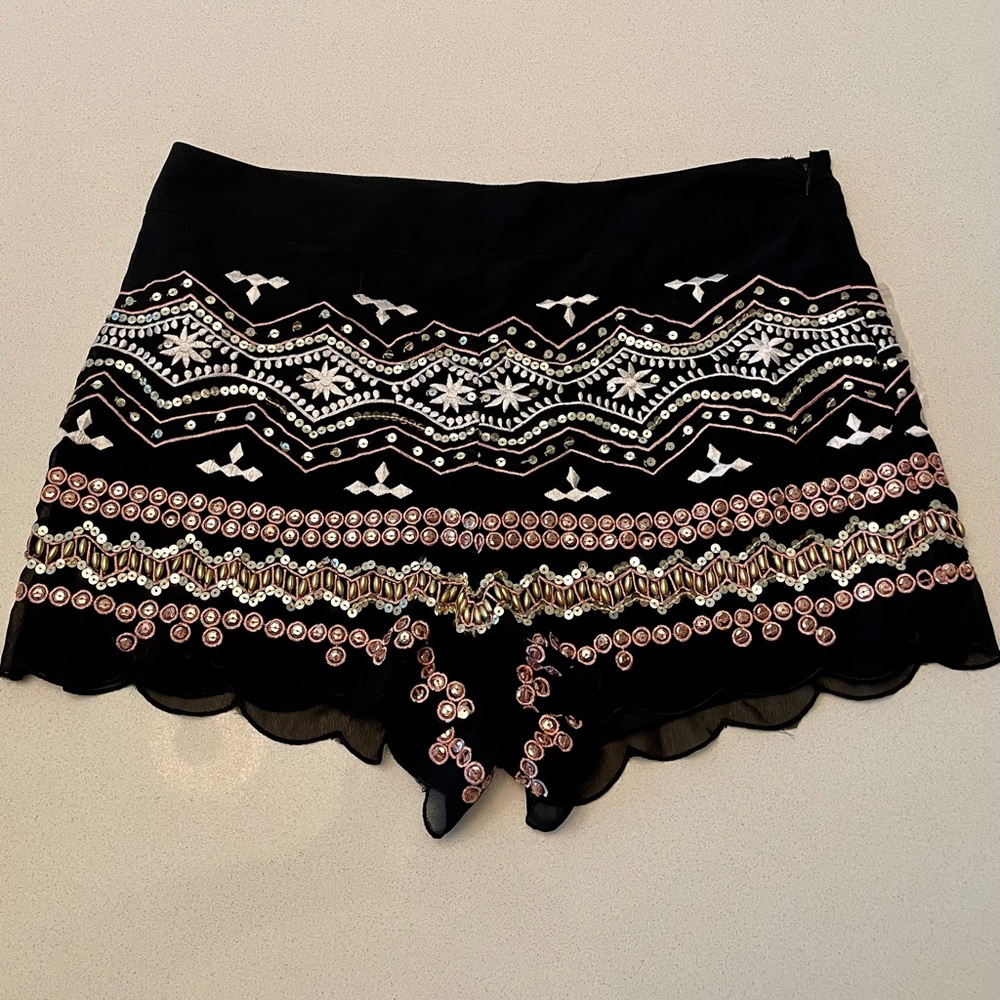 Forever 21 sequined/beaded woven shorts
